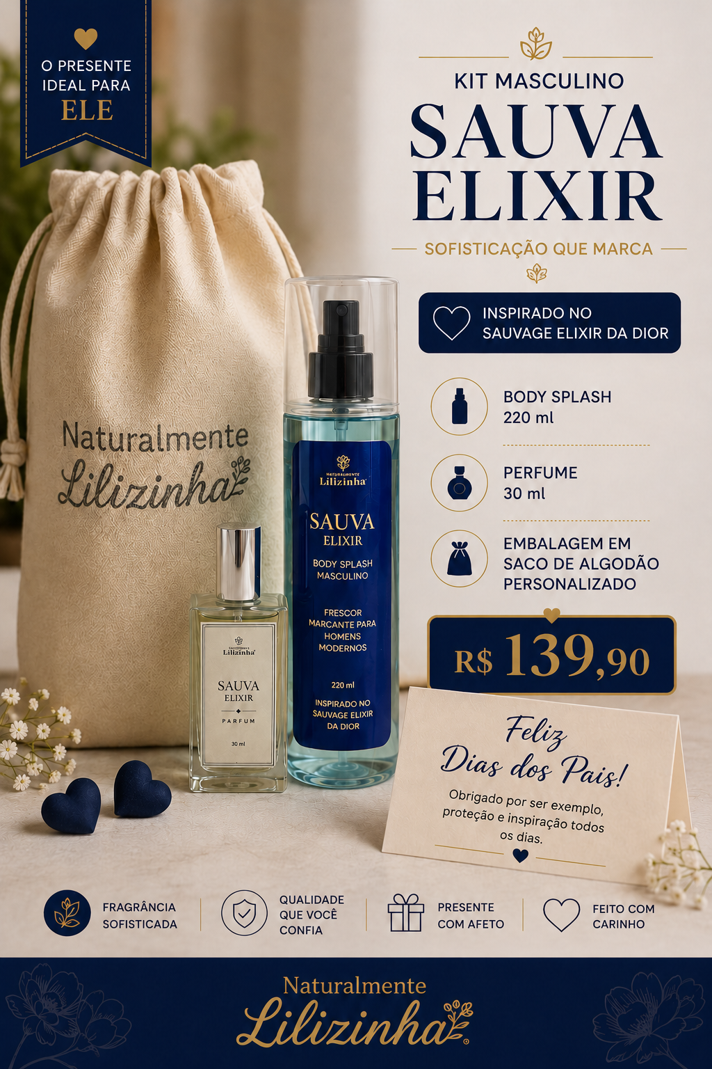 Kit Masculino Sauva Elixir