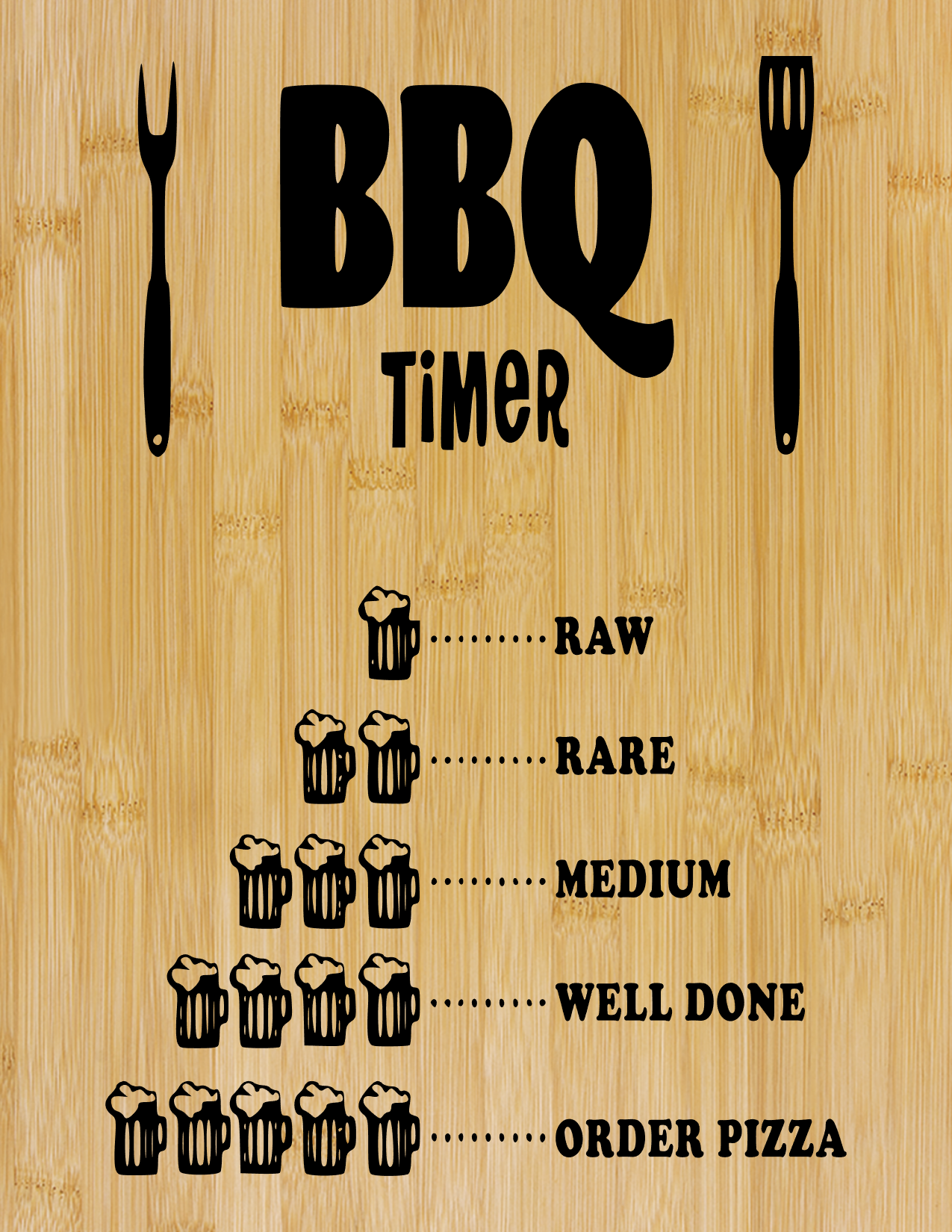 BBQ Timer – Engraved Cutting Board