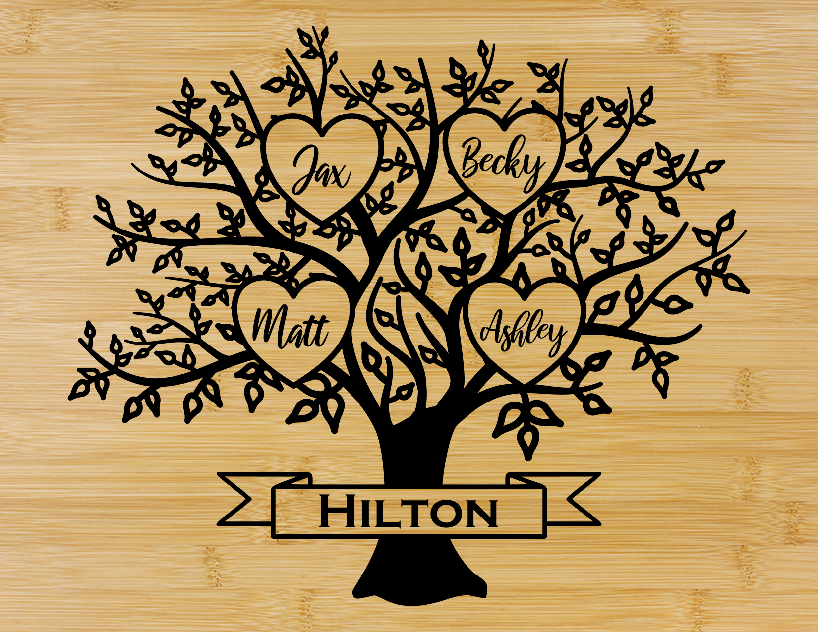 Tree of Life Family Engraved Cutting Board