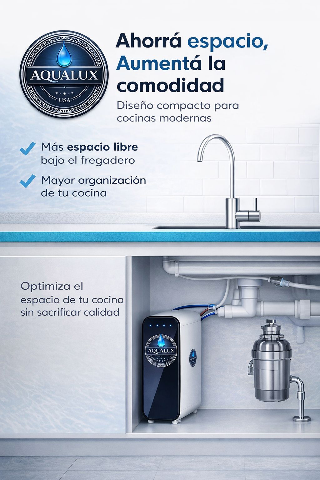AQUALUX Compact Under-Sink Water Purifier