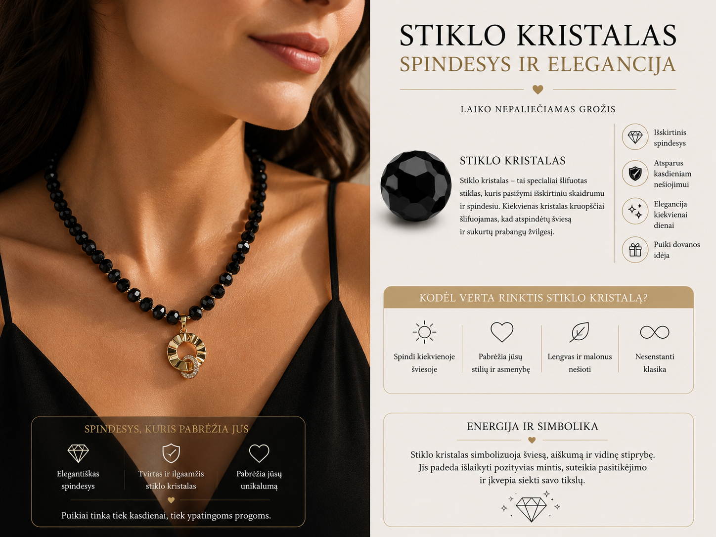 Stiklo kristalo vėrinys