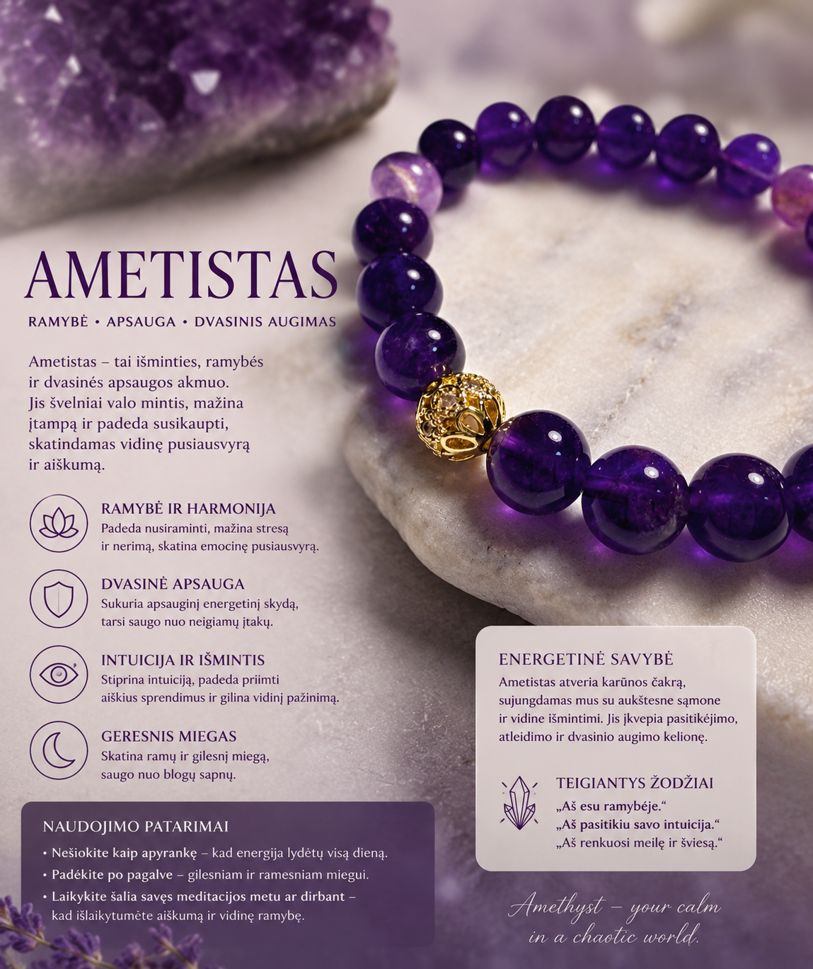 Ametisto apyrankė