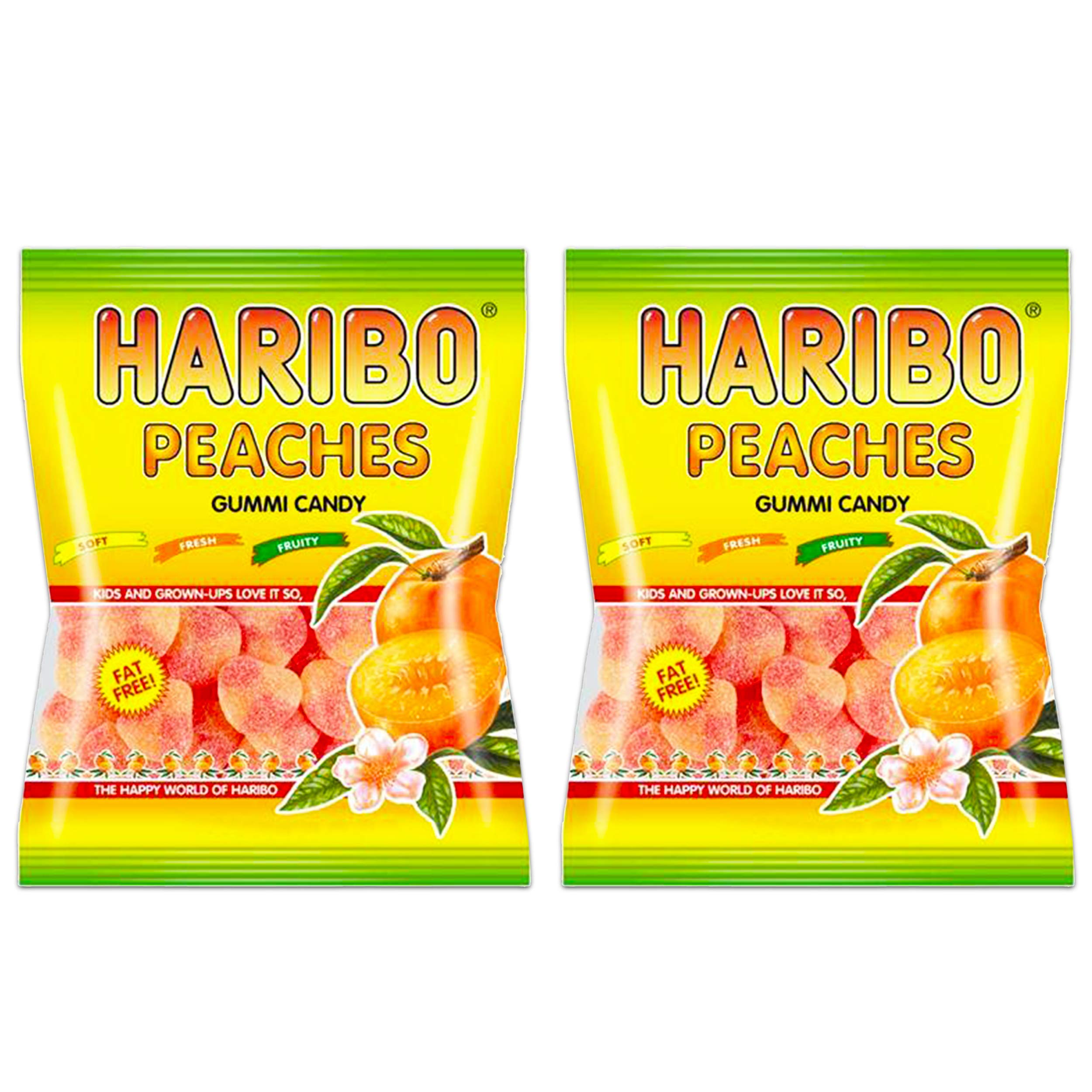 Haribo Peaches Gummy Candy (2 Pack)