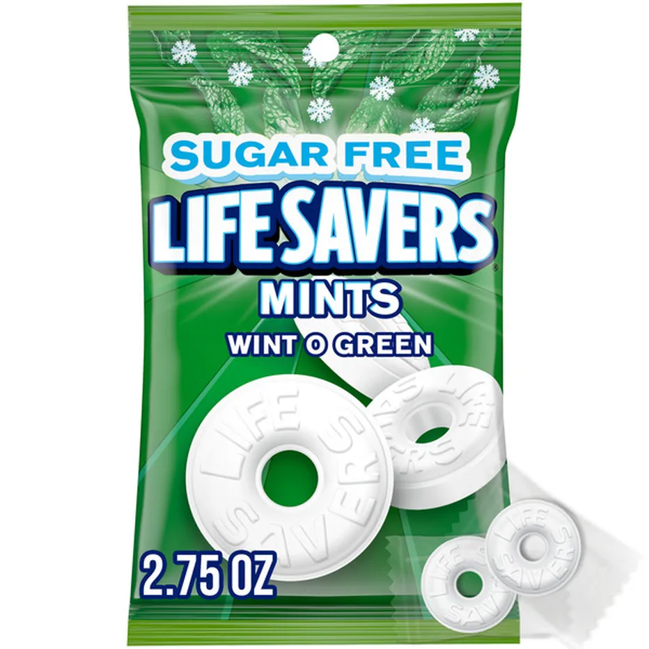 Life Savers Wint O Green Sugar Free Breath Mints Hard Candy 2.75 oz