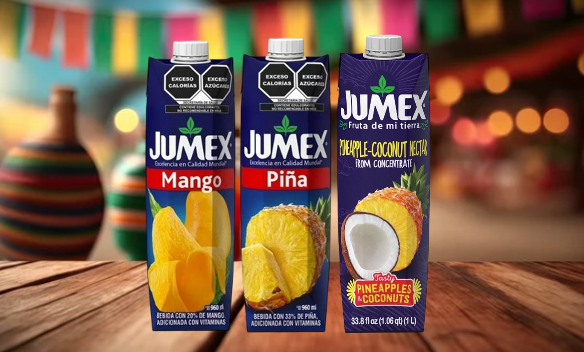 Jumex Mango, Durazno, Piña-Coco Tetrapack 12 pk. (960 ml., no mixto)