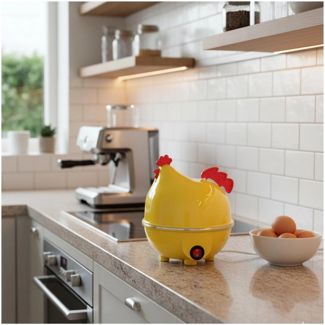 Cocedor de huevos en forma de gallina
