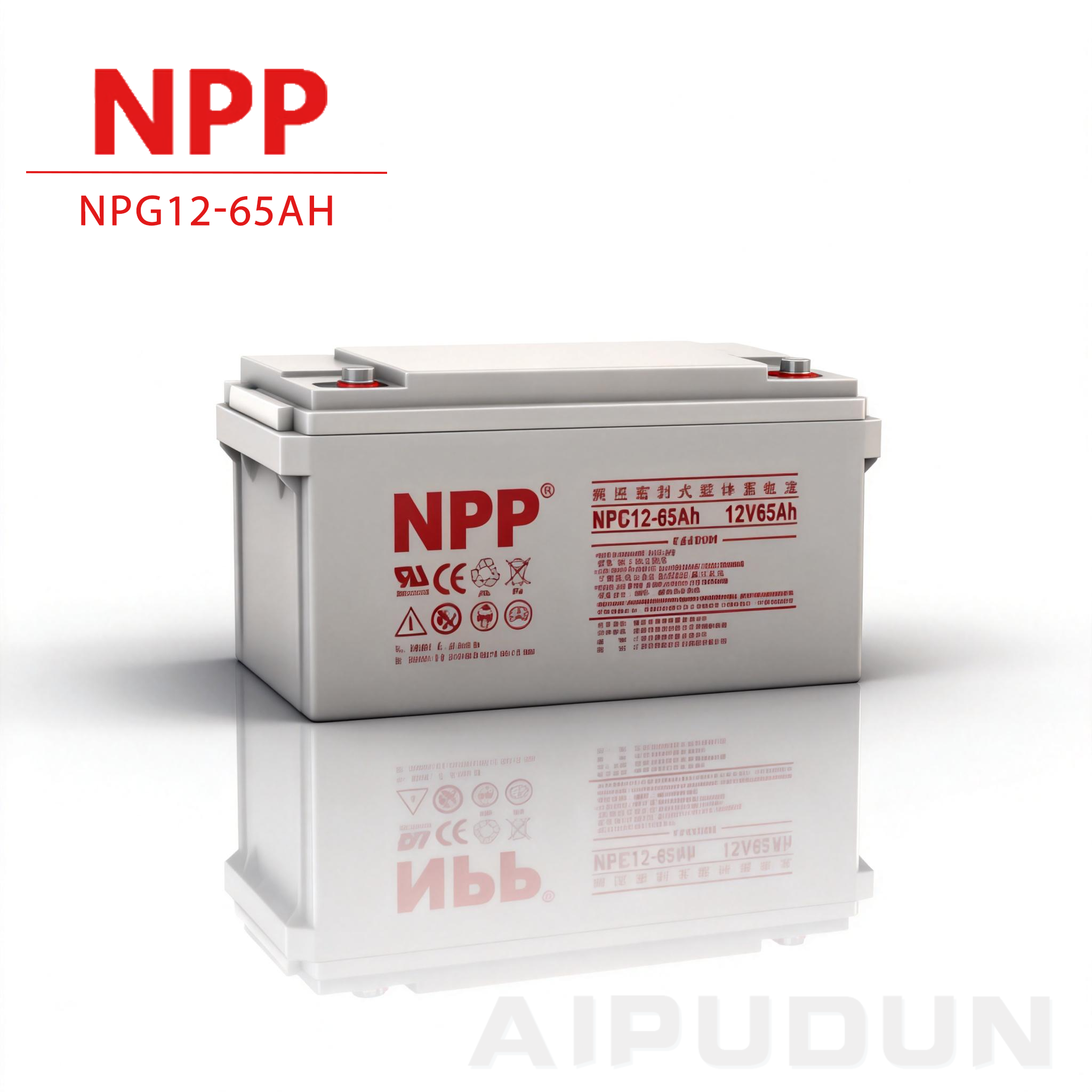 Batería de Plomo-Ácido Sellada de 12V 38a 65a, Batería de Gel de Plomo-Ácido para Panel Solar, Placa Positiva Sellada