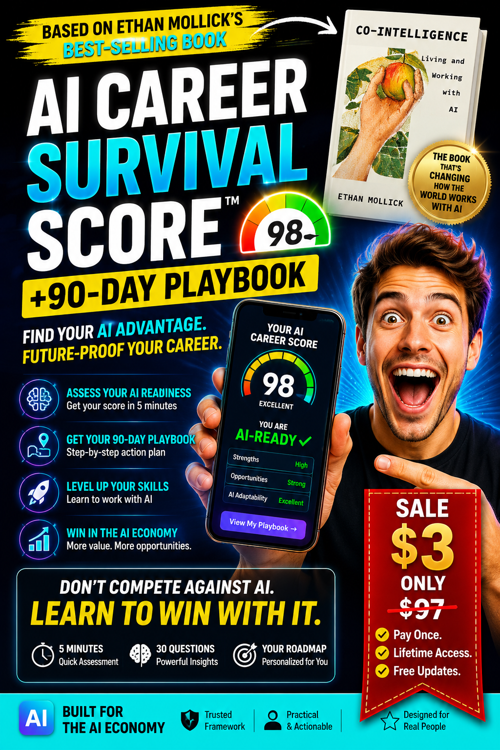 AI Career Survival Score™ + 90-Day Playbook