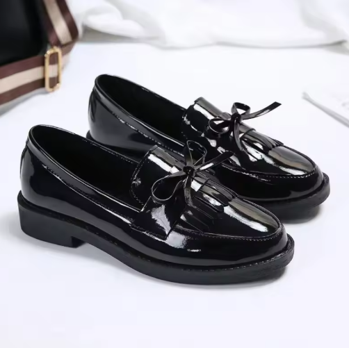 Glossy Black Loafers