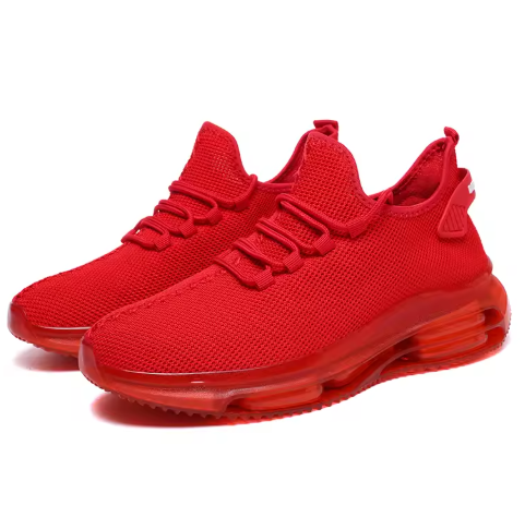 Red Mesh Running Sneakers
