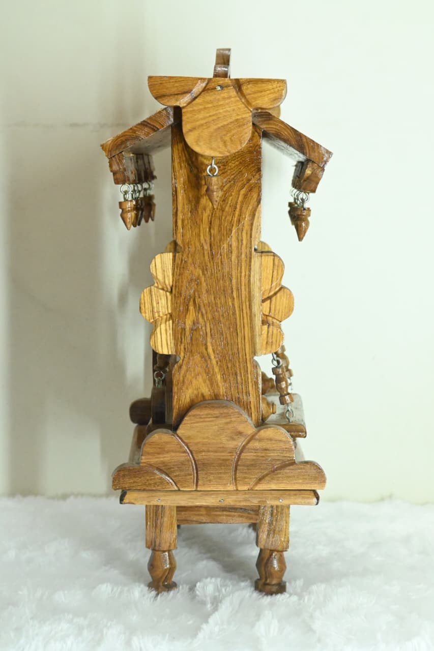 Premium Handcrafted Pure Teakwood Palasa / Jhula for Bal Gopal & Laddu Gopal