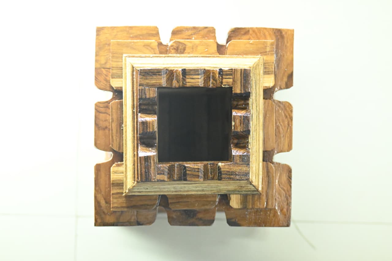 Premium Handcrafted Pure Teakwood Tulsi Vrindavan for Home Mandir