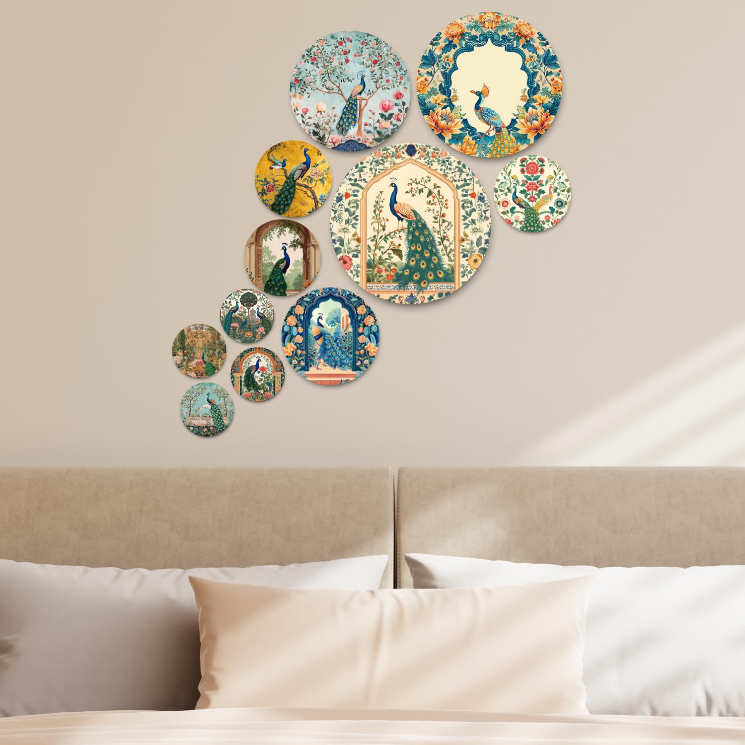 RADIQORE Set of 11 Designer MDF Wooden Wall Hanging for Home Decoration | Office | Gift | Wall Decor Hanging Items | Wall Art | Living Room | Bedroom