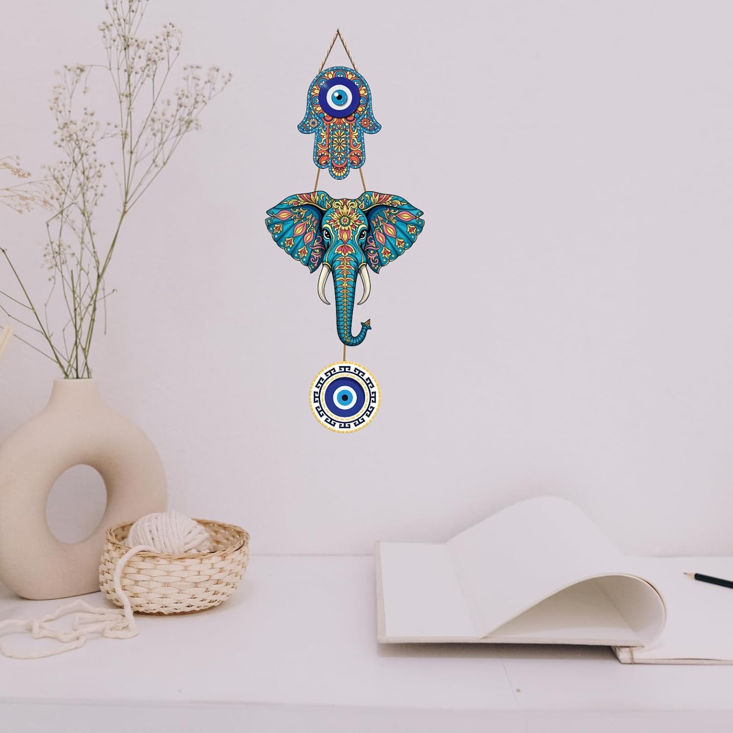 Designer Wooden Wall Hanging for Home Decor | Decoration for Livingroom | Eco-Friendly Modern Artworks Items | Peace Charm Door Accent Decorative Hangings