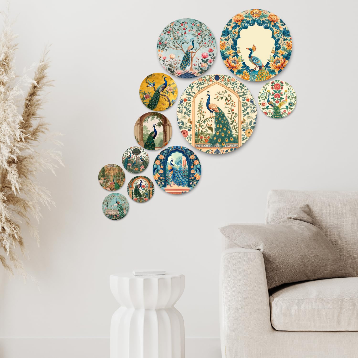 RADIQORE Set of 11 Designer MDF Wooden Wall Hanging for Home Decoration | Office | Gift | Wall Decor Hanging Items | Wall Art | Living Room | Bedroom