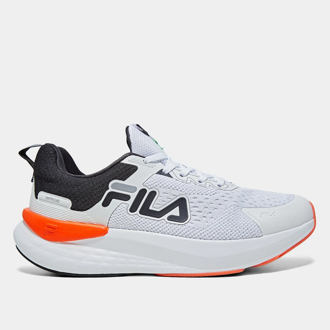 Tênis Fila Masculino Improve Branco/Laranja