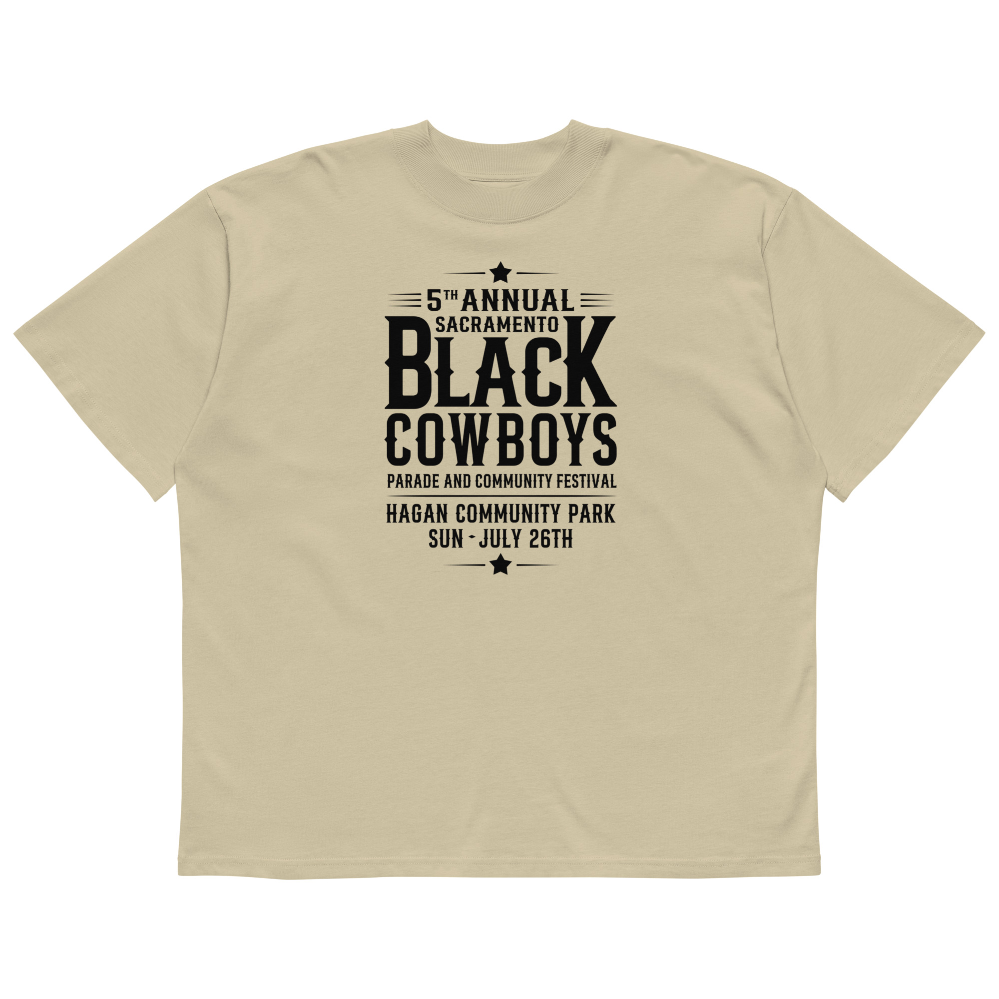 SACRAMENTO BLACK COWBOYS PARADE COMMEMORATIVE OVERSIZED T-SHIRT 