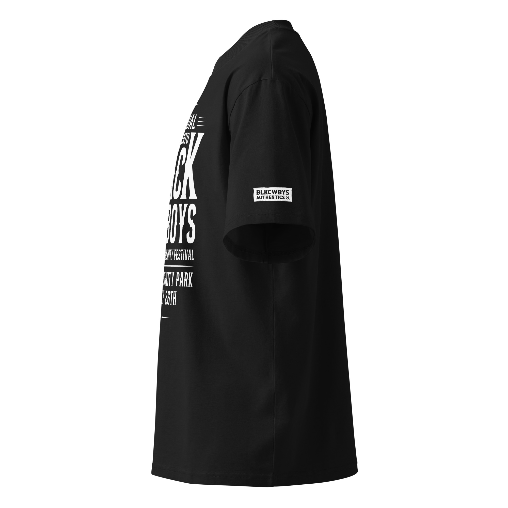 SACRAMENTO BLACK COWBOYS PARADE COMMEMORATIVE BLACK OVERSIZED T-SHIRT 