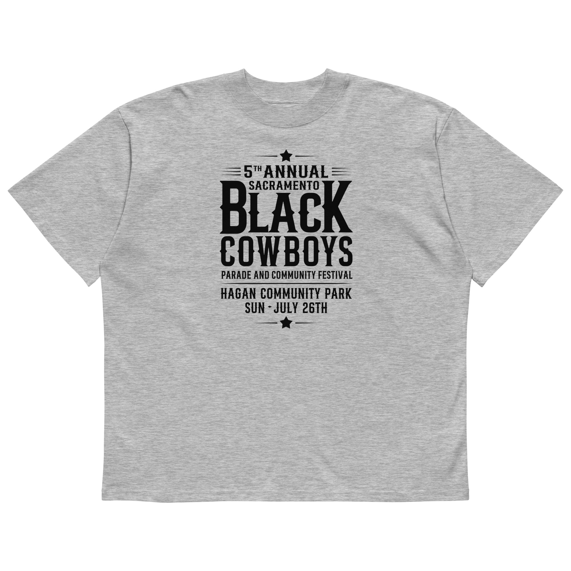 SACRAMENTO BLACK COWBOYS PARADE COMMEMORATIVE OVERSIZED T-SHIRT 