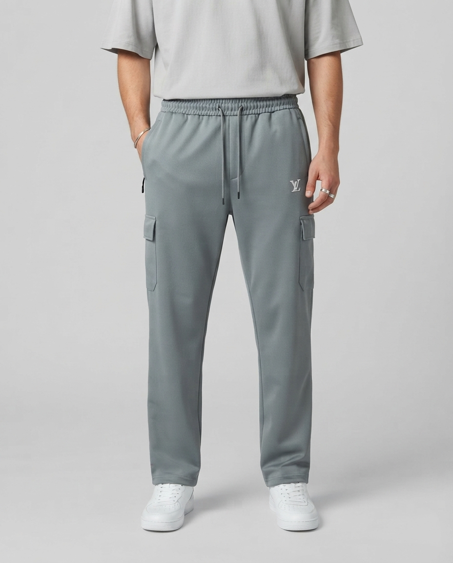 Luis Vitton Black Cargo Trouser