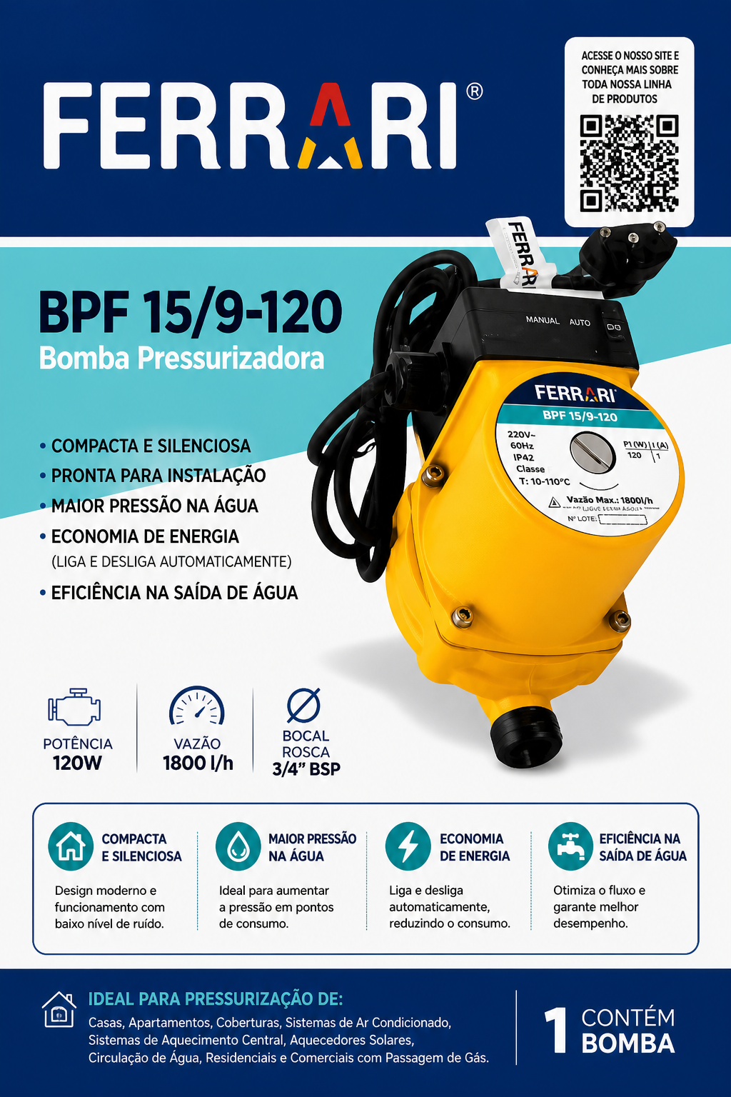 Bomba Pressurizadora BPF 15/9-120