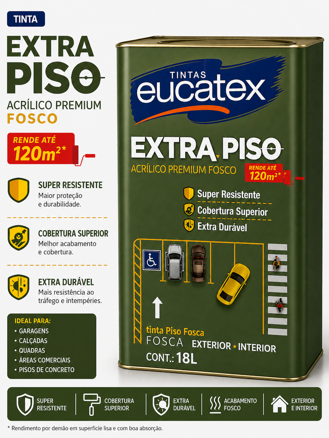 Tinta Extra Piso Acrílico Premium Fosco