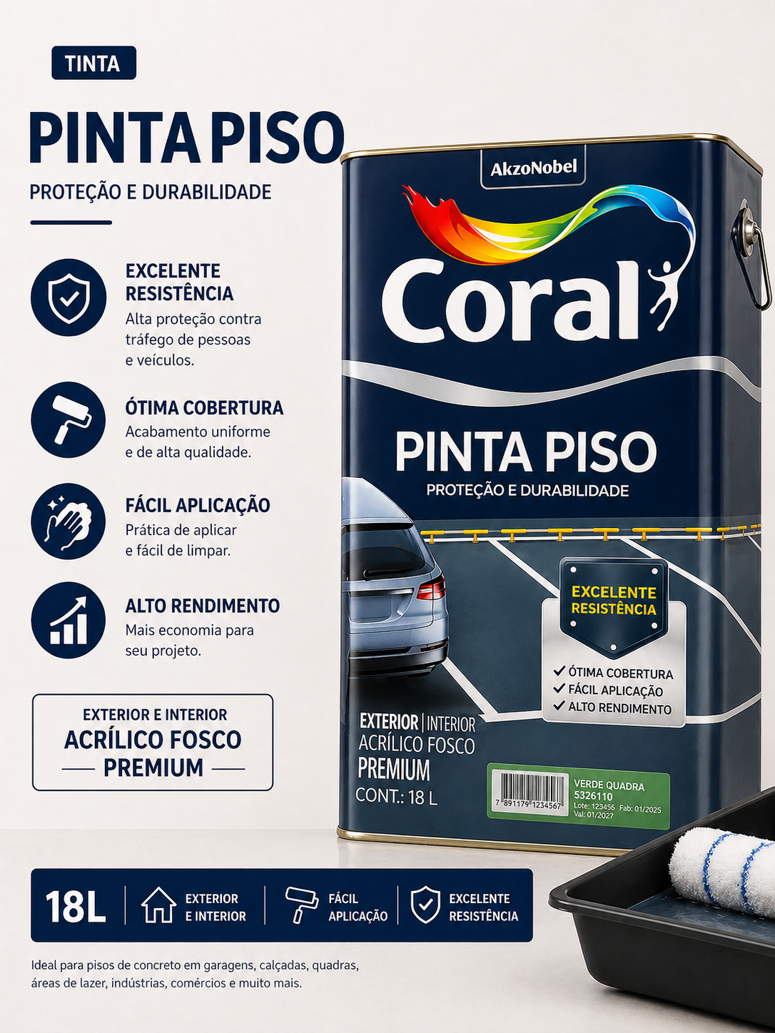 Tinta Pinta Piso Coral 18L