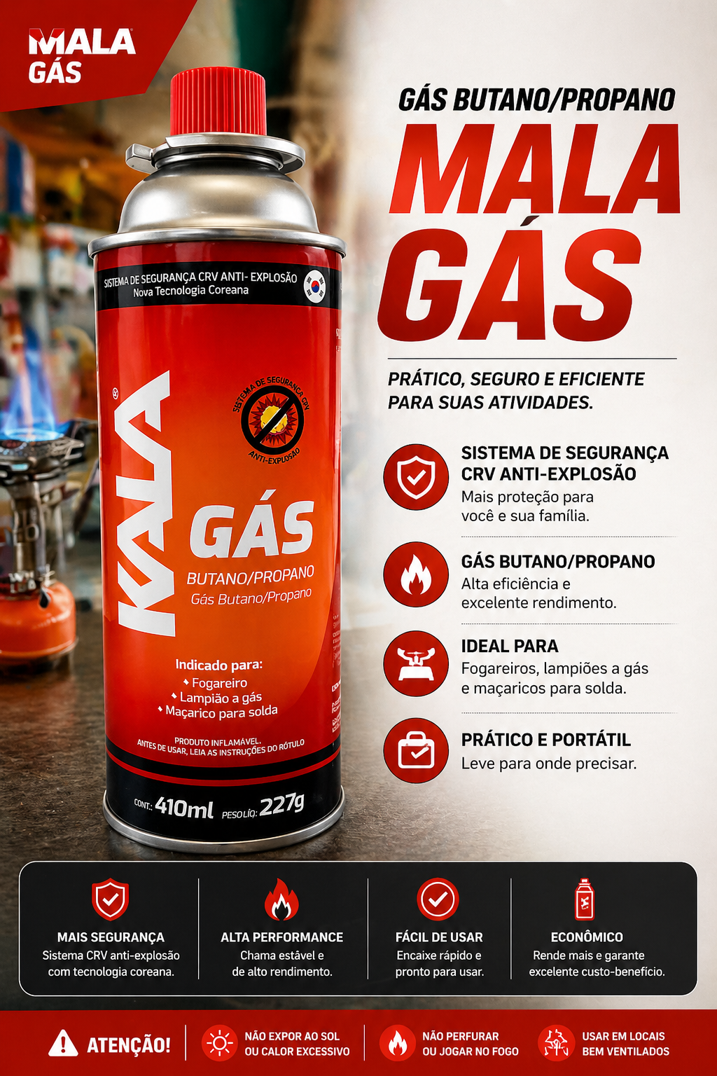 Gás Butano/Propano Mala Gás