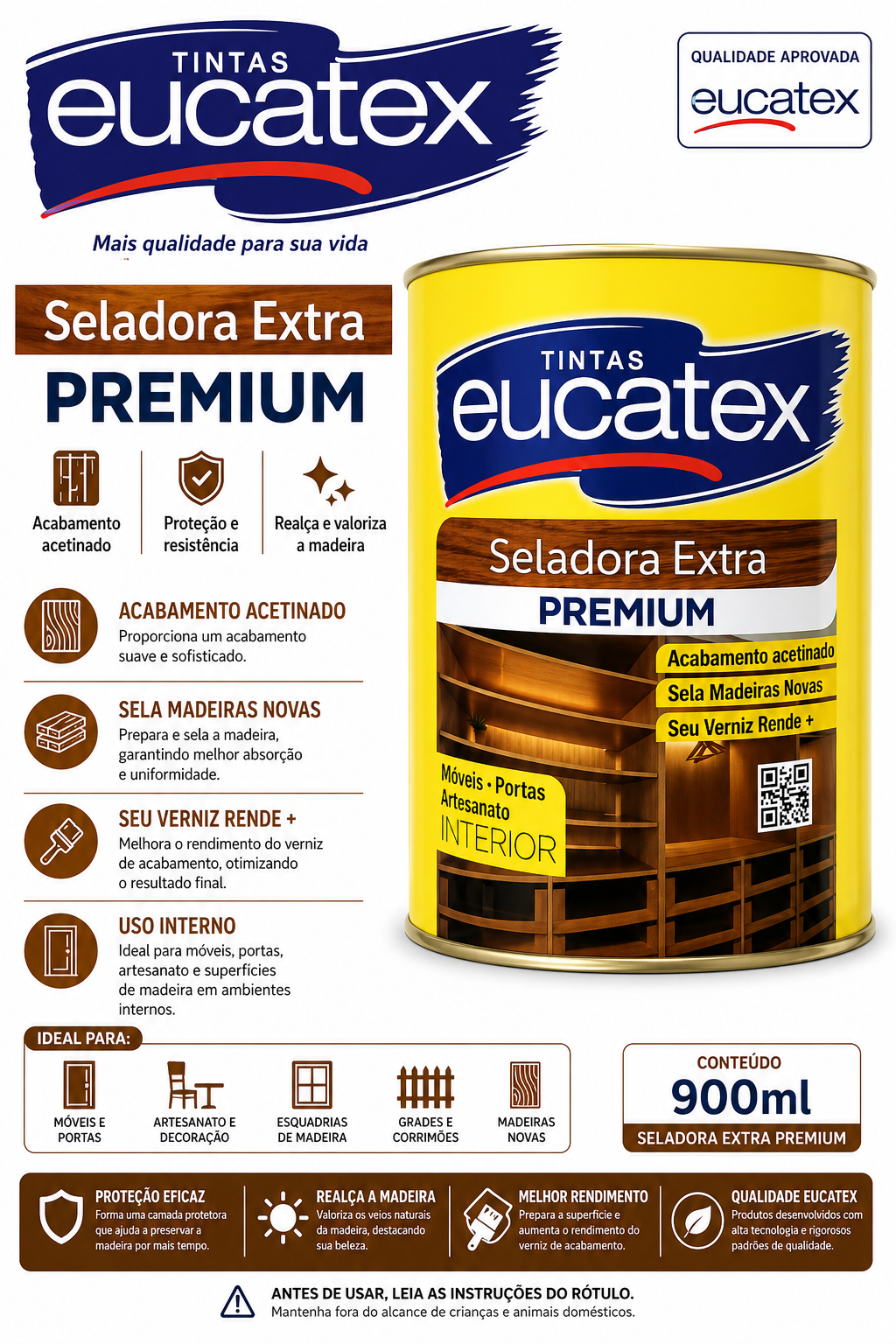 Seladora Extra Premium Eucatex 900ml