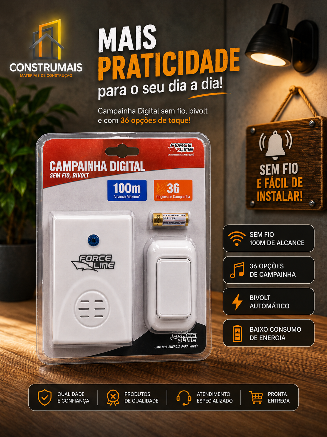 Campainha Digital Sem Fio