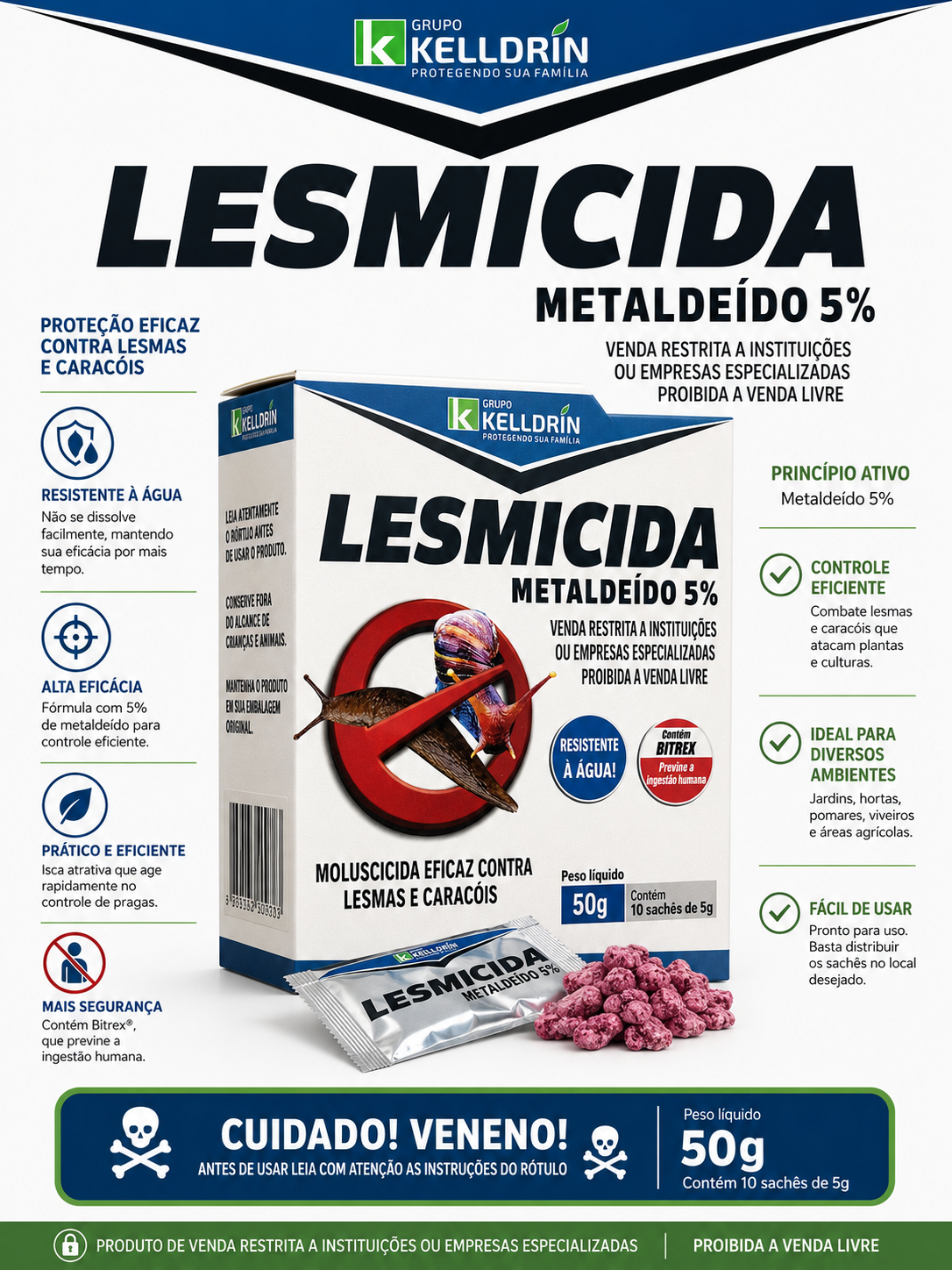 Lesmicida Metaldeído 5% - Unidade