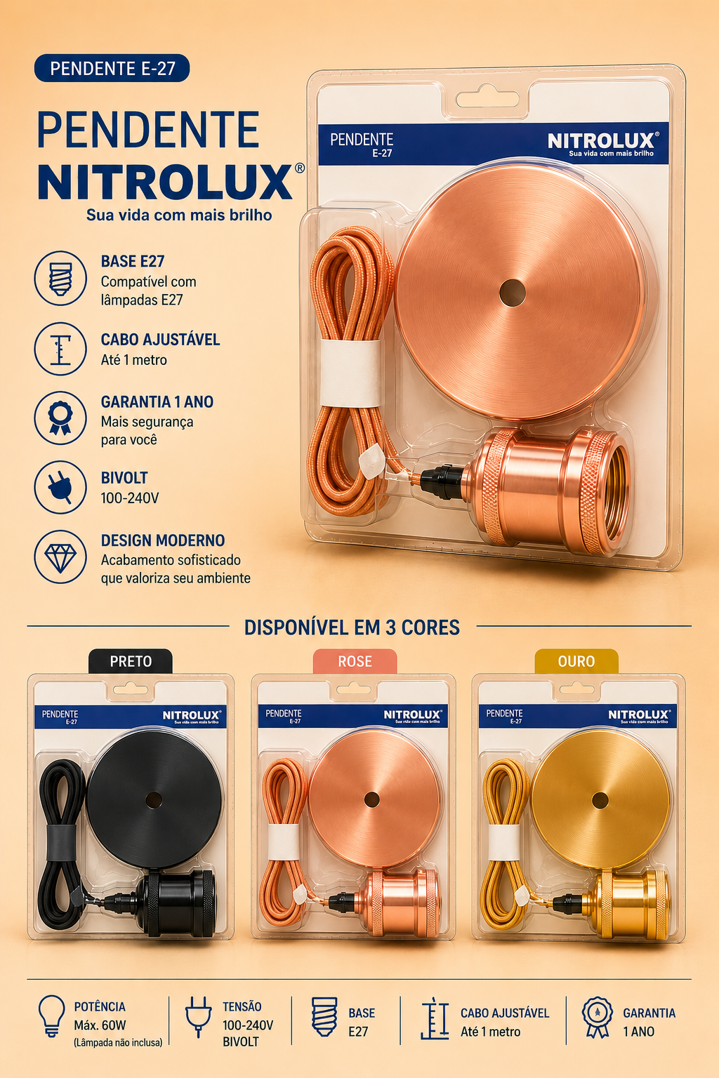 Pendente Nitrolux E27