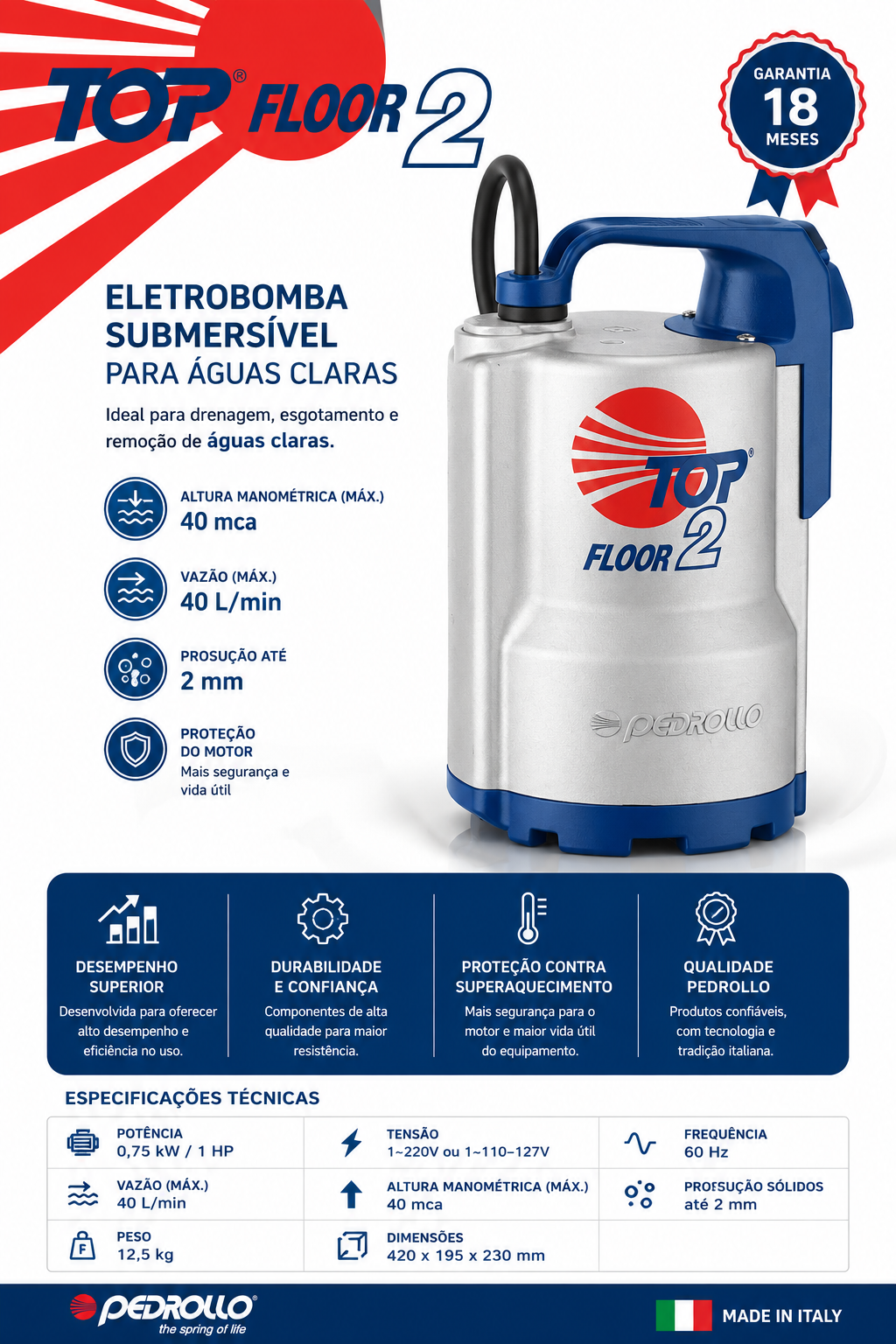 Eletrobomba Submersível Top Floor 2