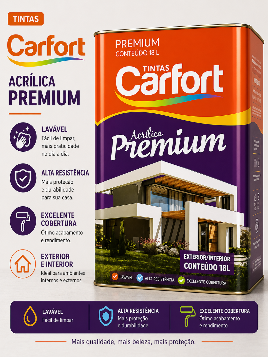 Tinta Acrílica Premium Carfort