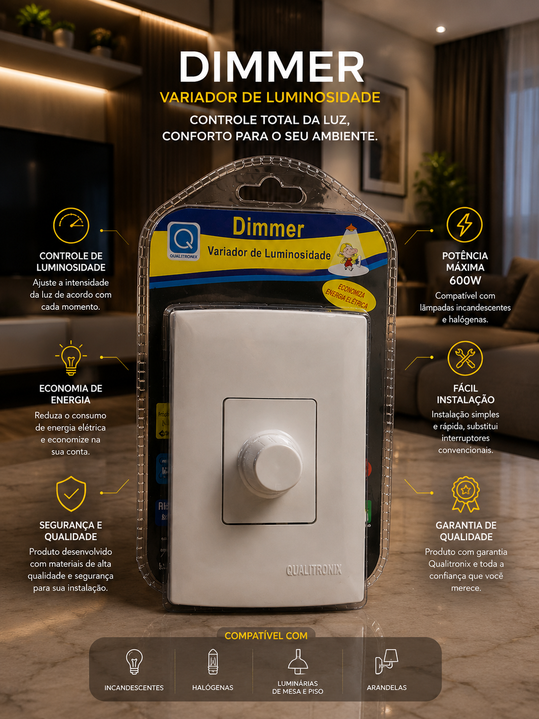 Dimmer Variador de Luminosidade