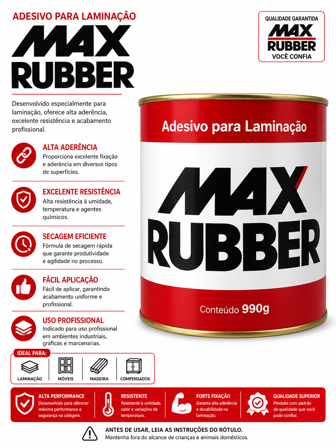 Adesivo para Laminação Max Rubber
