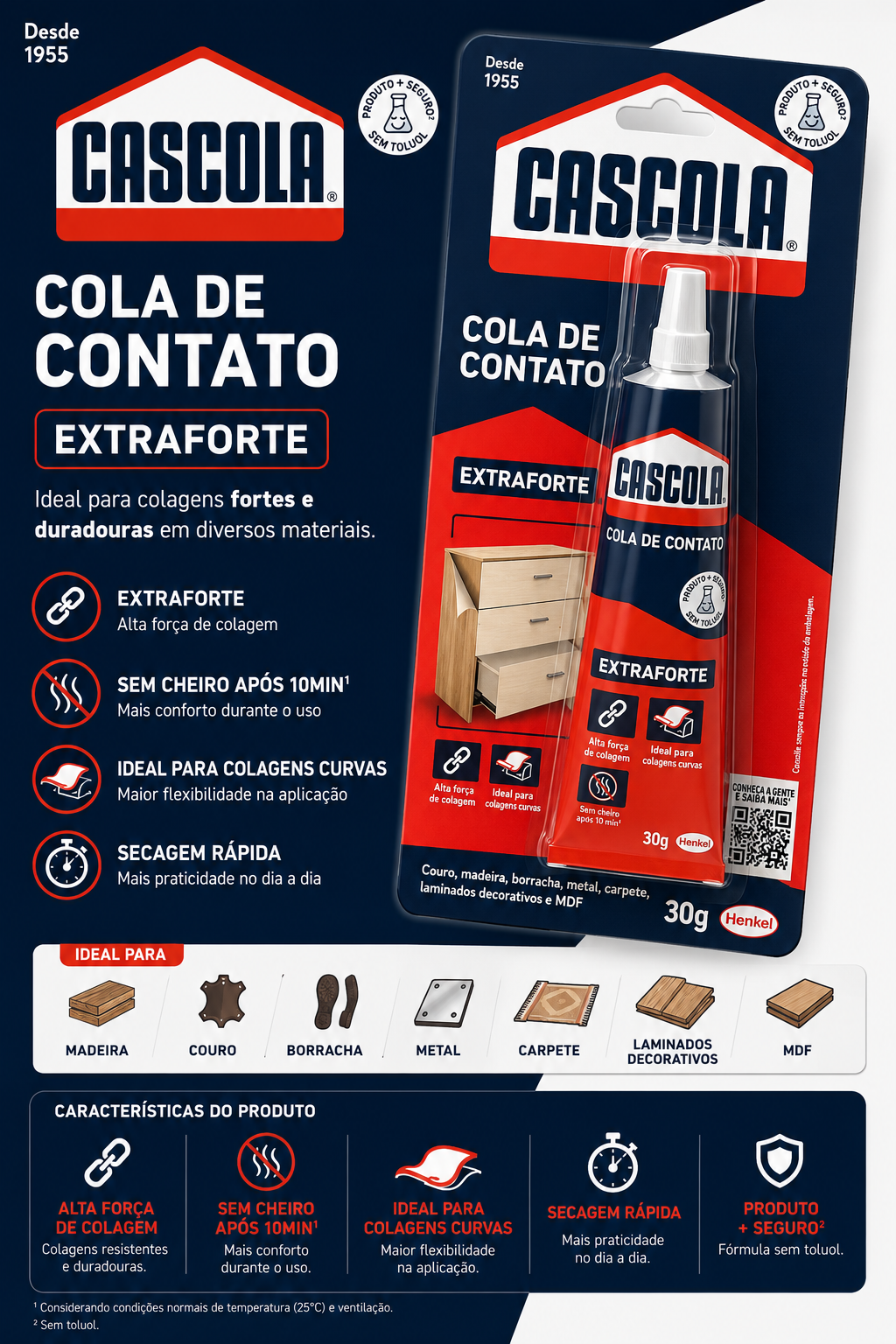 Cola de Contato Cascola Extraforte 30g