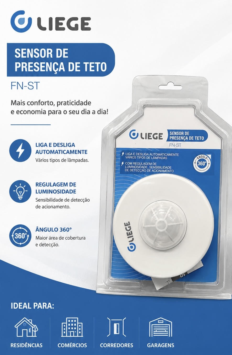 Sensor de Presença de Teto