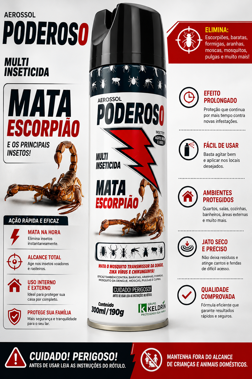 Aerosol Poderoso Mata Escorpião
