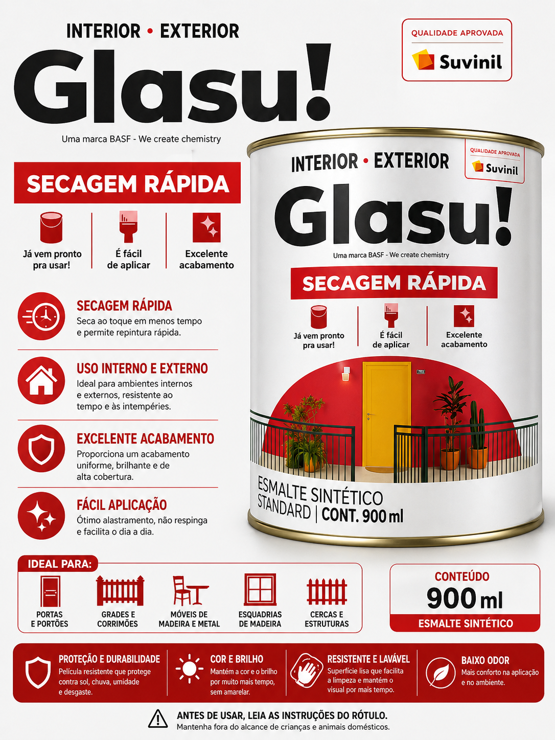 Esmalte Sintético Glasu! - 900ML