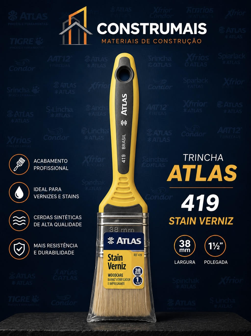 Trincha Atlas 419 Stain Verniz