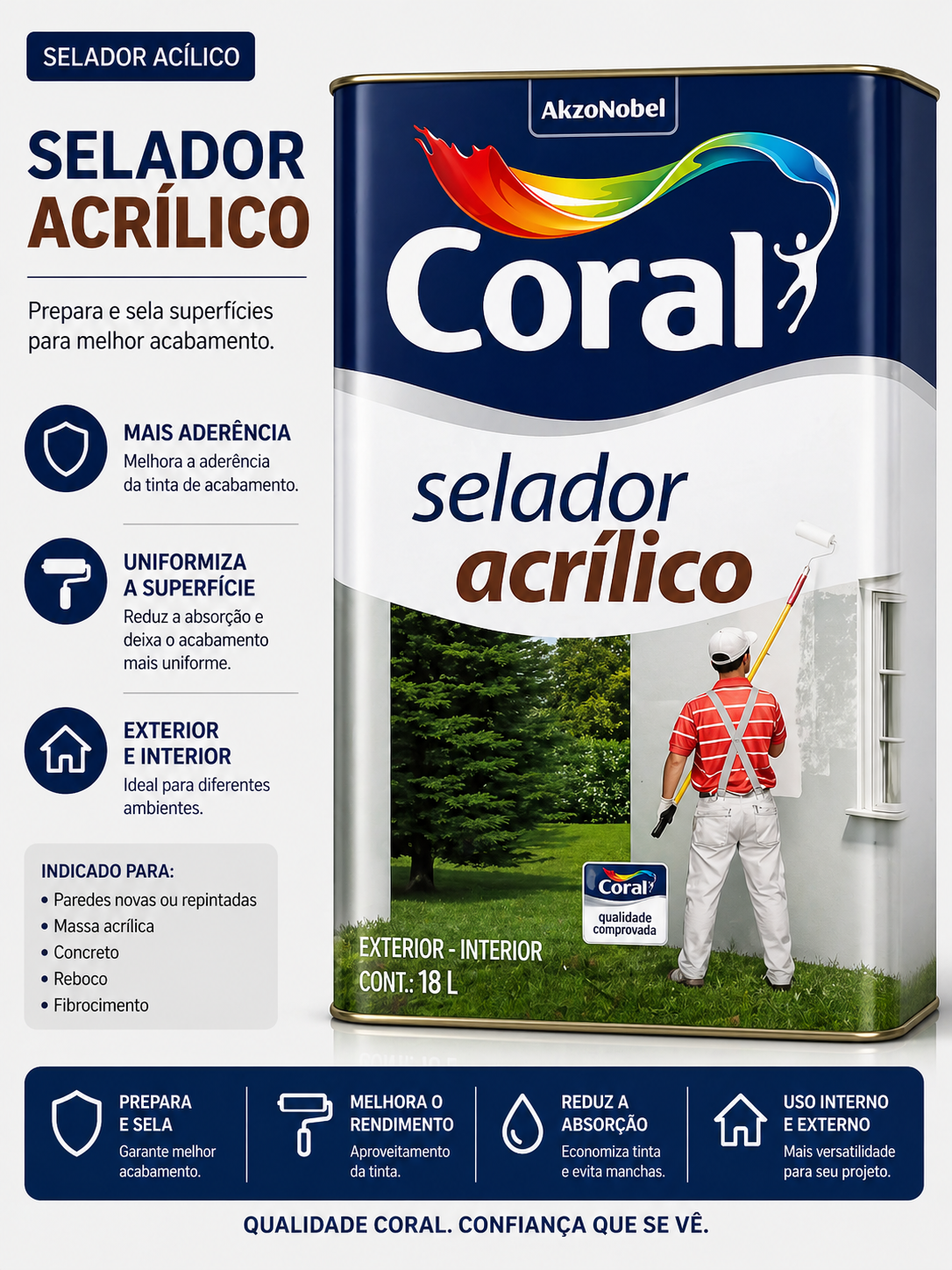 Selador Acrílico Coral 18L