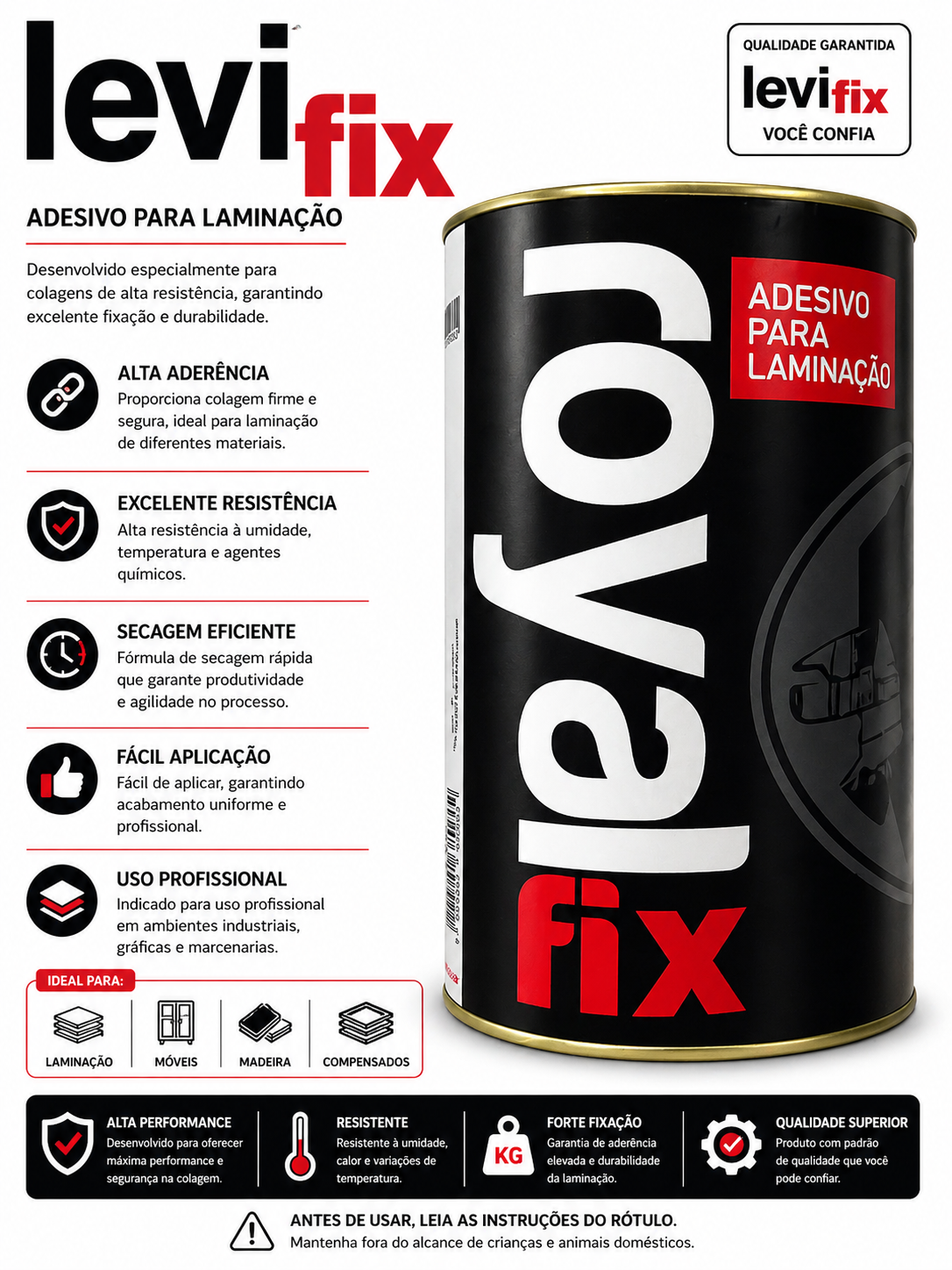 LeviFix Adesivo para Laminação