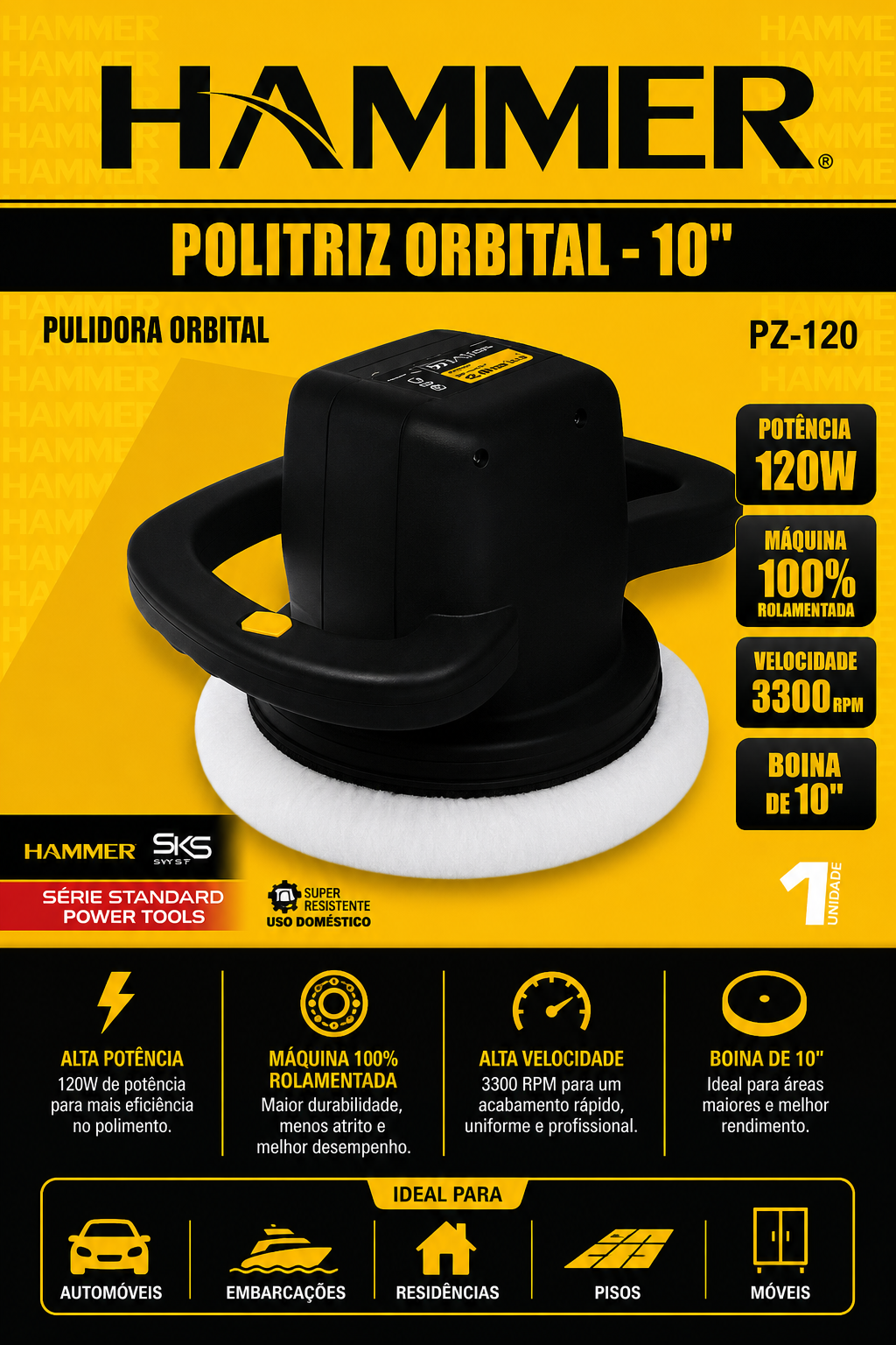 Politriz Orbital 10" Hammer