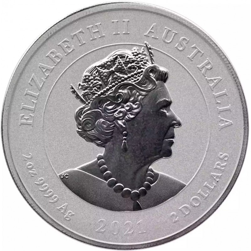 Australian 2oz Silver Coin 2021-GREAT BARRIER REEF 2021 $2 bu