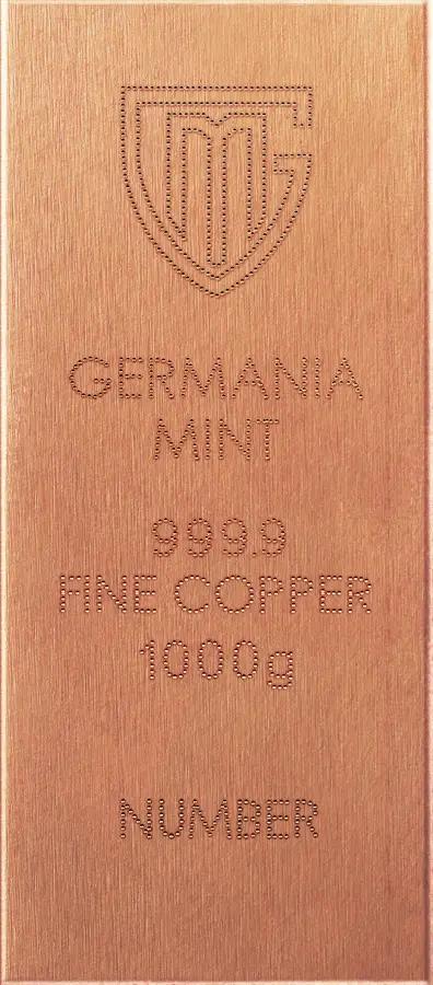 1kg Copper Bar Germania Mint