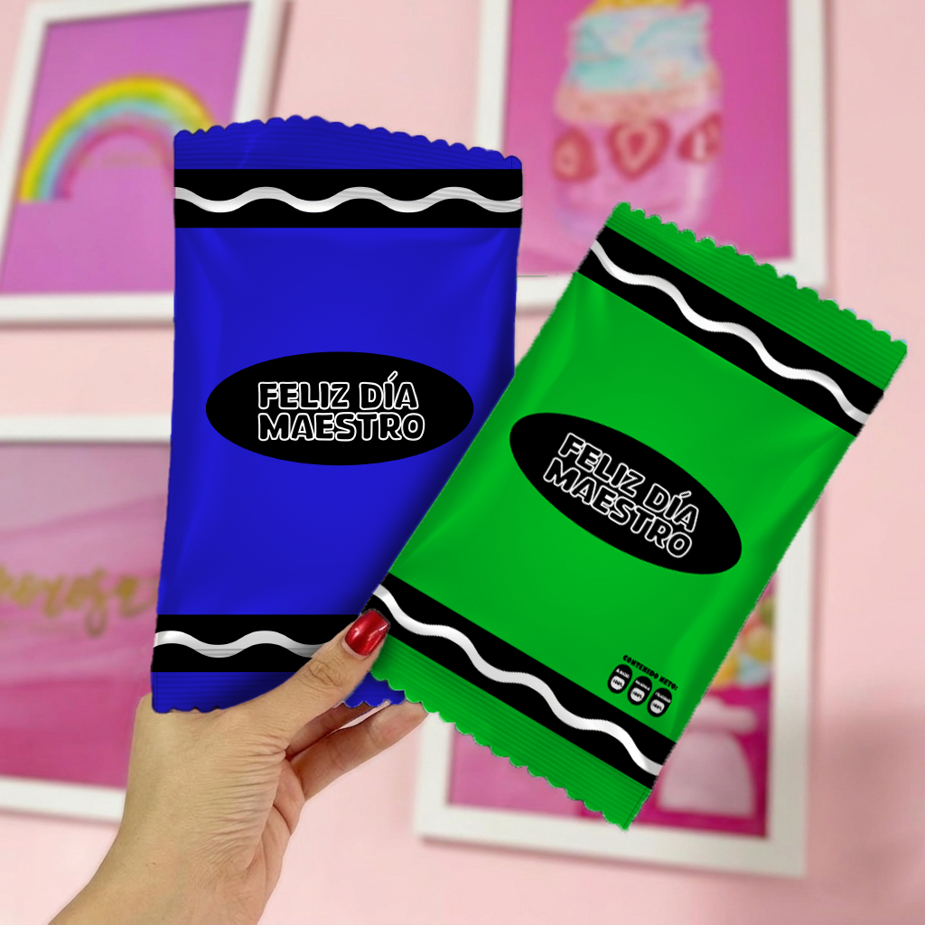 Chip bag - Crayolas de colores - Día del maestro