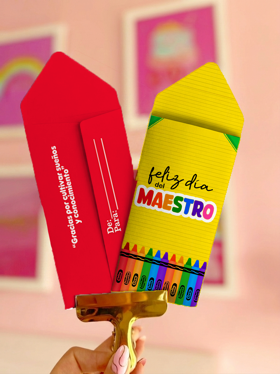 Money holder - Crayones coloridos - Día del maestro