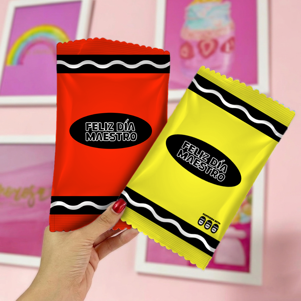 Chip bag - Crayolas de colores - Día del maestro