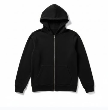 Classic Black Zip-Up Hoodie